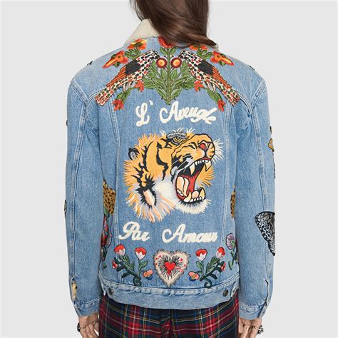 gucci tiger jean jacket